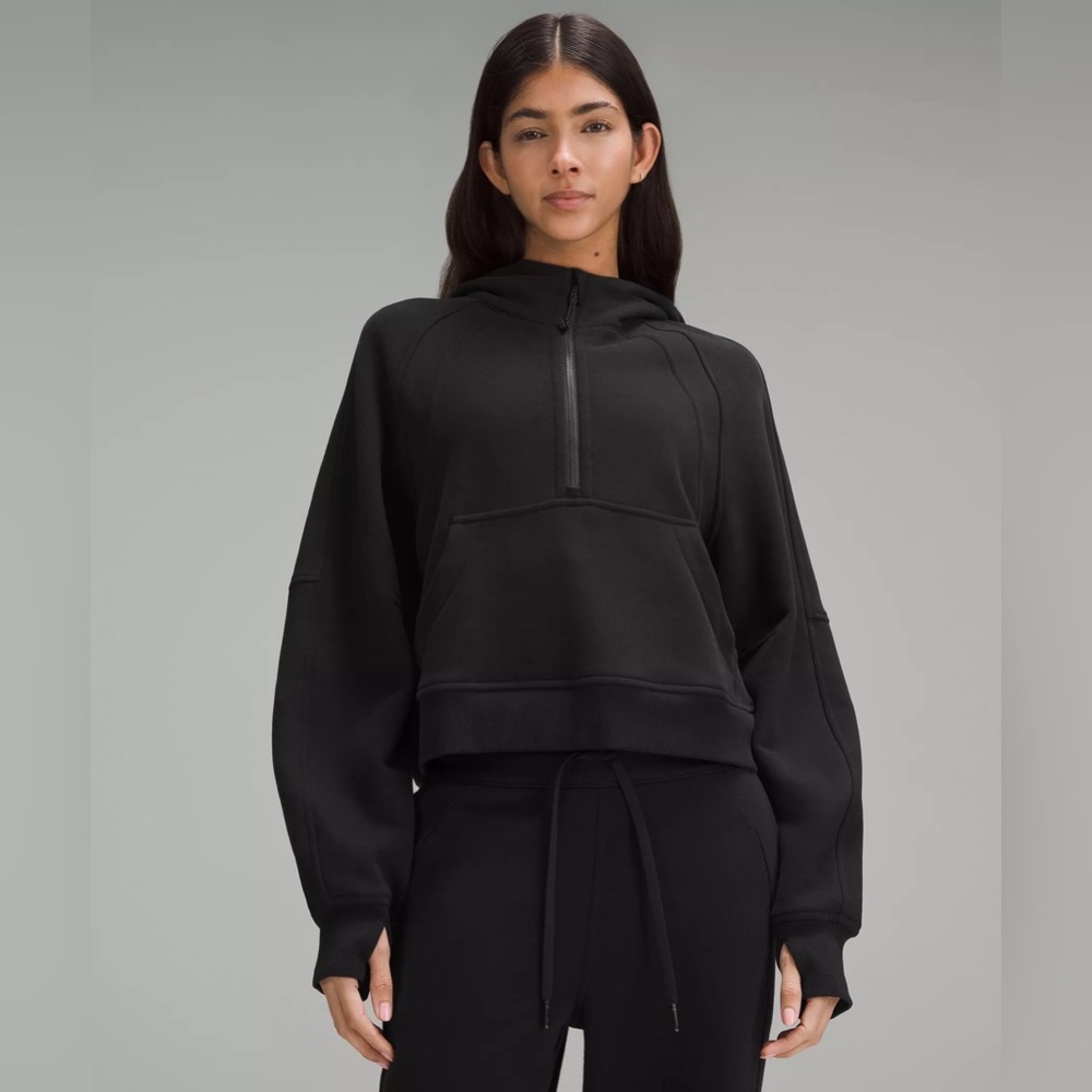 Lululemon Scuba Oversized 1/2 Zip Hoodie Black Size Xlarge/Xxlarge - Picture 1 of 9